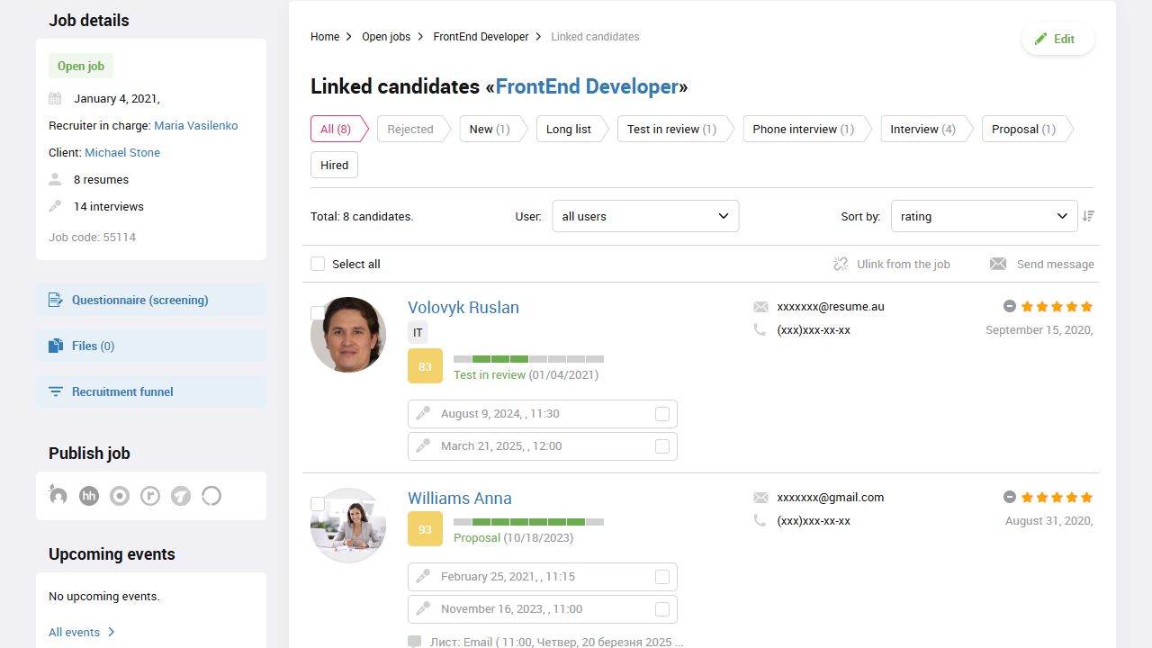 Candidate questionnaires | Recruitment automation | PersiaHR