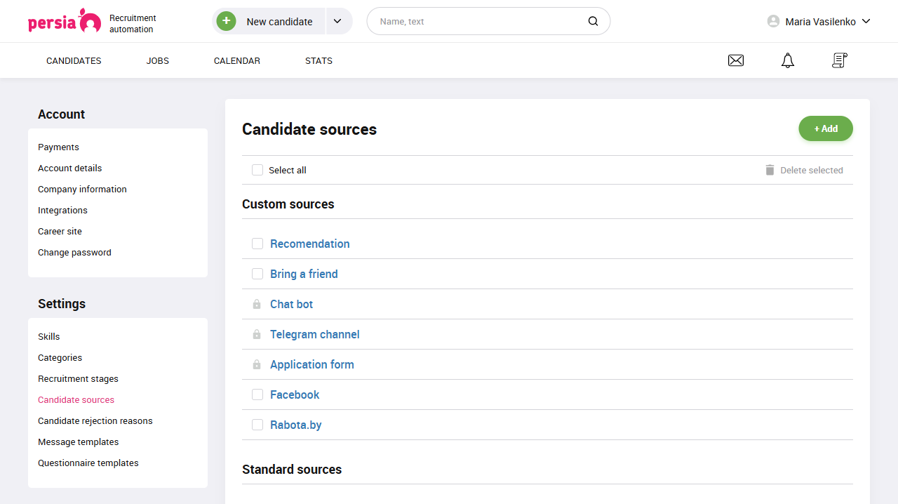 Resume sources | Recruitment automation | PersiaHR