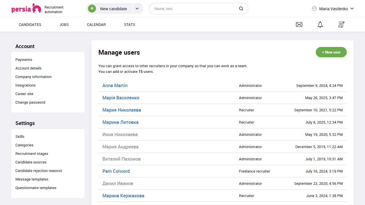 Add a recruiter | Recruitment automation | PersiaHR
